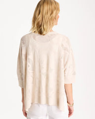 Chico's | Crochet Lace Notch Neck Poncho/ Ecru