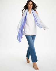 Chico's | Ombre Burnout Oblong Scarf/ Blue
