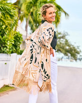 Chico's | Woven Long Fringed Kimono/ Neutral