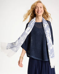 Chico's | Paisley Jacquard Oblong Scarf/ Neutral
