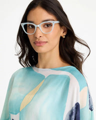 Chico's | Pearlescent Cat Eye Readers/ Light Blue