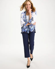 Chico's | Woven Faux Silk Printed Kimono/ Alabaster