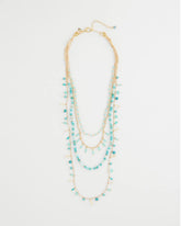 Chico's | Multi-Strand Aqua Layering Necklace/ Aqua