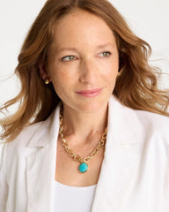 Chico's | Double-Strand Blue Pendant Necklace/ Aqua