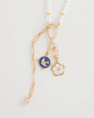 Chico's | Medallion Pendant Pearl Necklace/ Orchid