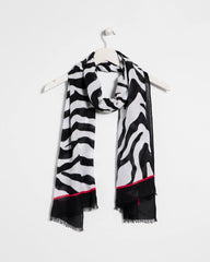 Chico's | Animal Print Oblong Scarf/ Black