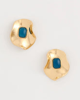 Chico's | Blue Resin Cab Oversized Stud Earrings/ Blue