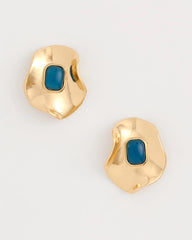 Chico's | Blue Resin Cab Oversized Stud Earrings/ Blue