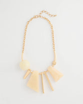 Chico's | Faux Horn Geo Bib Necklace/ Neutral