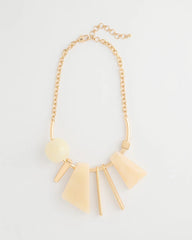 Chico's | Faux Horn Geo Bib Necklace/ Neutral