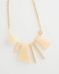 Chico's | Faux Horn Geo Bib Necklace/ Neutral