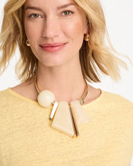 Chico's | Faux Horn Geo Bib Necklace/ Neutral