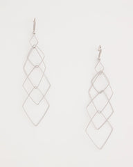 Chico's | Geo Linear Drop Earrings/ Silver