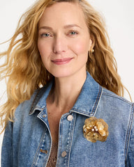 Chico's | Filigree Flower Brooch/ Gold