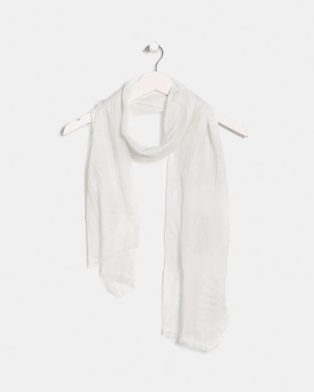 Chico's | Textured Palms Oblong Scarf/ White