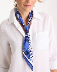Chico's | Dutch Floral Polka-Dot Skinny Scarf/ Amparo Blue