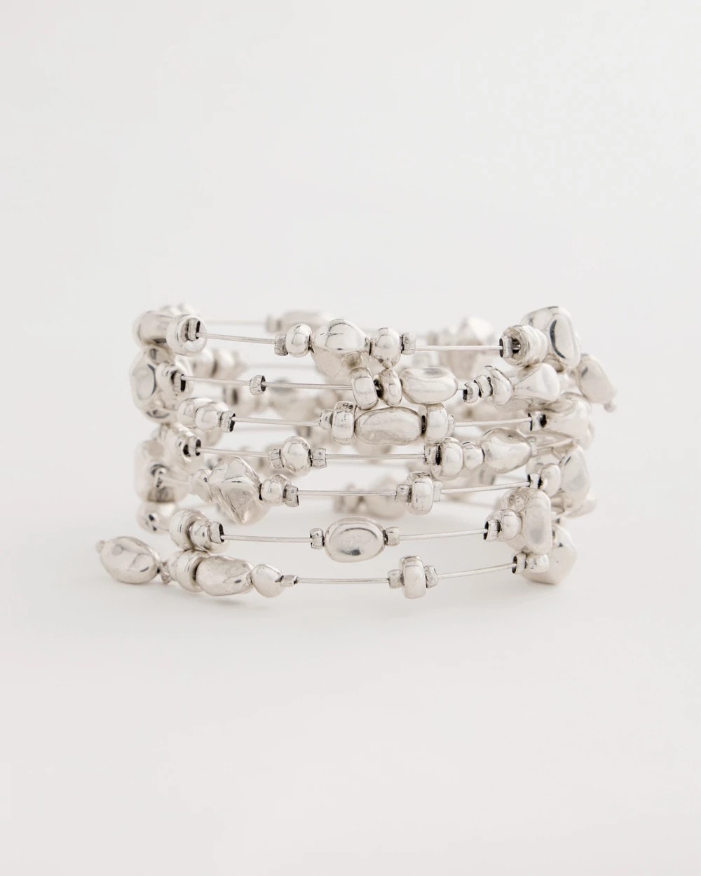 Chico's | Silvertone Coil Bracelet/ Silver