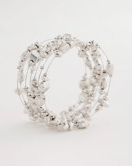 Chico's | Silvertone Coil Bracelet/ Silver