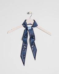 Chico's | Ikebana Printed Skinny Scarf/ Passport Blue