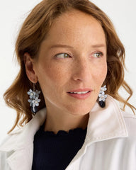Chico's | Lapis Lazuli Stone Flower Earrings/ Blue