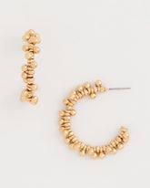 Chico's | Golden Beaded Hoop Earrings/ Gold