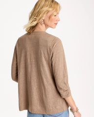 Chico's | Linen Open Front Cardigan/ Topaz Smoke