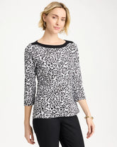 Chico's | Fauna Pima 3/4 Sleeve Tee/ Black