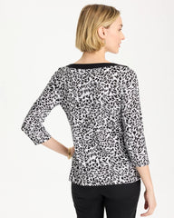 Chico's | Fauna Pima 3/4 Sleeve Tee/ Black