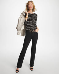 Chico's | Polka Dot Pima 3/4 Sleeve Tee/ Black