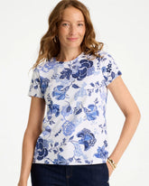Chico's | Jolene Cotton Stretch Cap Sleeve Tee/ Passport Blue