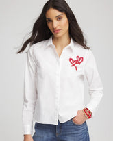 Chico's | Crystal Heart Poplin Shirt/ Alabaster