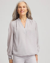 Chico's | Georgette Clip Dot Blouse/ Dove Gray