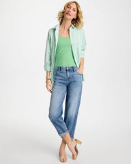 Chico's | No Iron™ Striped Stretch Shirt/ Peppermint Green