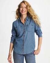 Chico's | Classic Collared Tencel Shirt/ Allegro Indigo