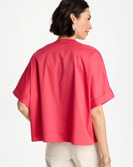 Chico's | Poplin Popover Dolman Top/ Hot Honeysuckle