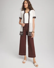 Chico's | Pointelle High-Style Short-Sleeve Cardigan/ Ecru