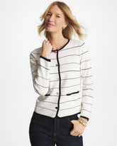 Chico's | Contrast Tipped Sweater Blazer/ Ecru