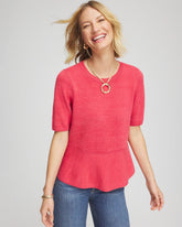 Chico's | Pullover Peplum Sweater/ Folkloric Red