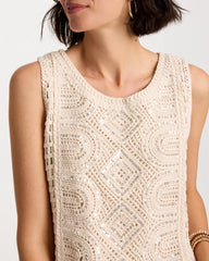 Chico's | Crochet Sequin Tank/ Neutral