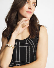 Chico's | Ella Graphic Scoopneck Tank/ Black