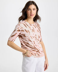 Chico's | Ella Crewneck Metallic Pullover Sweater/ Sweet Blossom