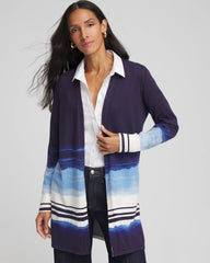 Chico's | Stripe Ombre Duster Cardigan/ Passport Blue
