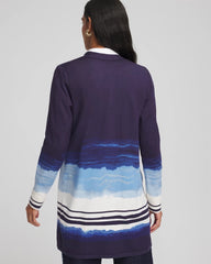 Chico's | Stripe Ombre Duster Cardigan/ Passport Blue