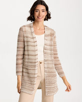 Chico's | Pointelle Metallic Cardigan/ Cattail Brown