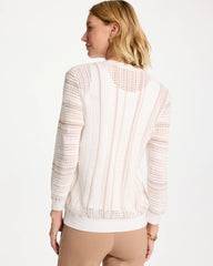 Chico's | Striped Stitchy Cardigan/ Alabaster