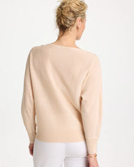 Chico's | Embroidered 3/4 Sleeve Sweater/ Neutral