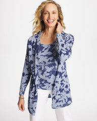 Chico's | Ella Floral Cardigan/ Blue
