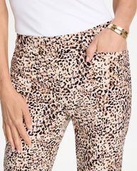 Chico's | Brigitte™ Animal Print Crop Flare Pants/ Pale Sand