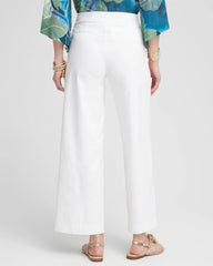 Chico's | Petite Brigitte Wide Leg Cropped Pants/ Alabaster