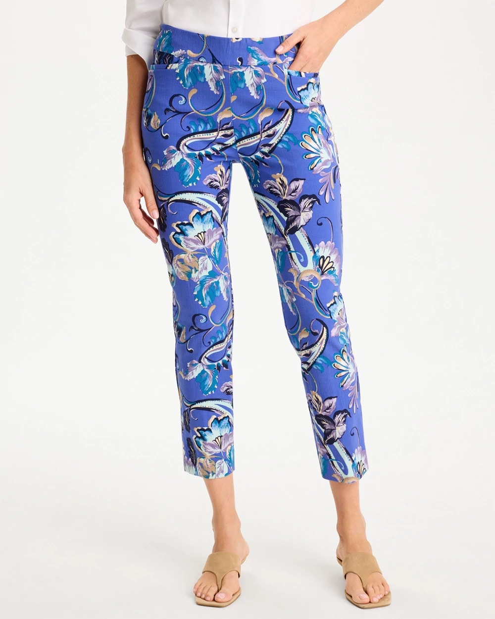 Chico's | Brigitte™ Slim Mae Paisley Crop Pant/ Amparo Blue